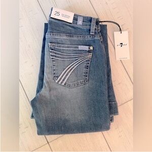 7 For All Mankind Tailorless Dojo Jeans Women’s Flare Leg Trousers NWT Size 25